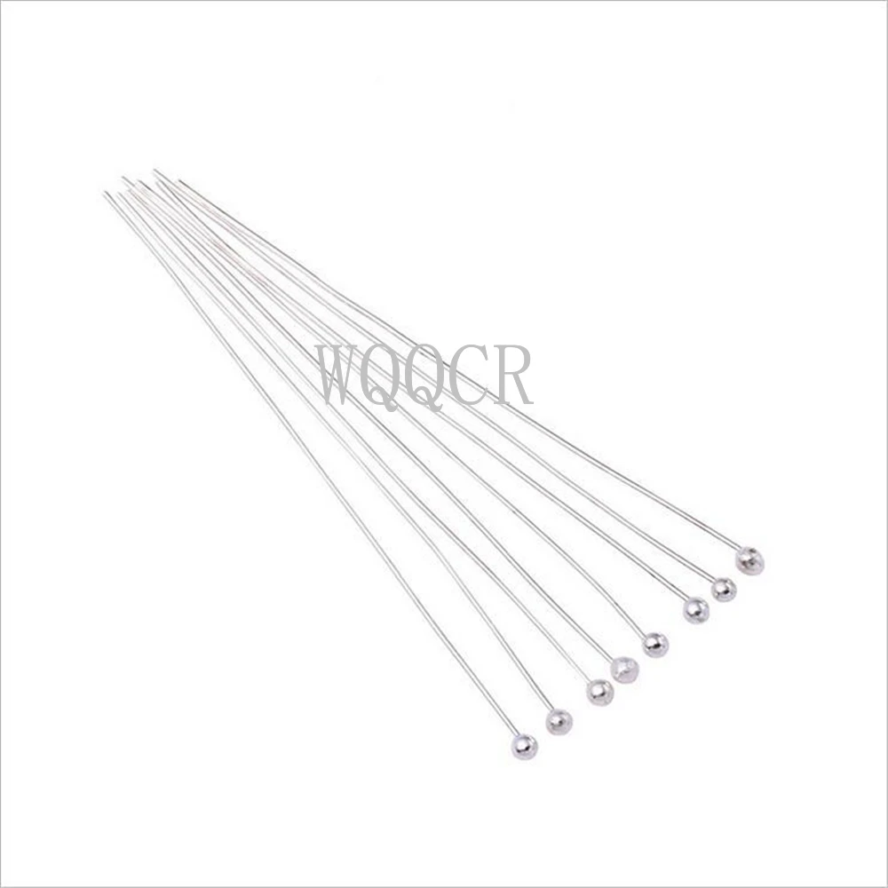 100pcs/lot 16 20 25 30 40 45 50mm Silver Color Metal Ball Head Pins for Diy Jewelry Making Head Pins Findings Dia 0.5mm Supplies