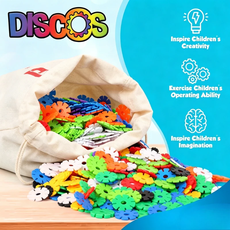 Colorful Snowflake Blocks Educational Toys for Kids Boosts Creativity 50/100/200PCS Set for Classroom And Holiday Gifts