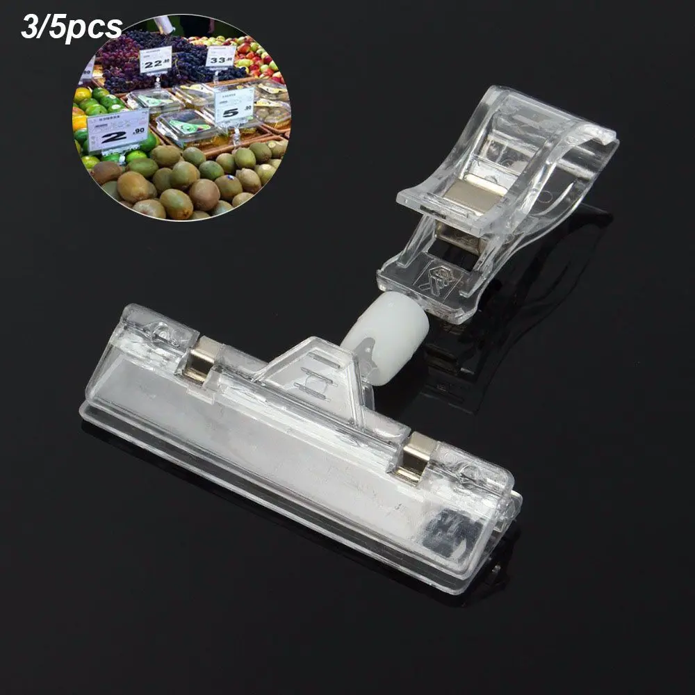 3/5pcs Plastic Sign Display Price Label Tag Clip Holders Clear POP Advertising Clips In Supermarket Retails