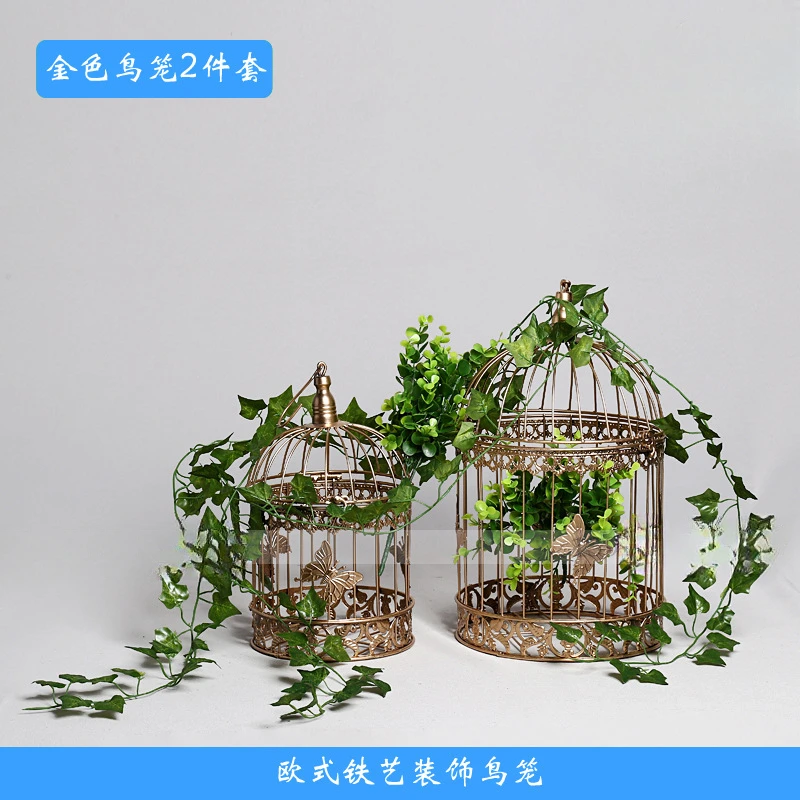 

style iron decorations, bird cages, white display windows, photography decorations, props, hotel wedding welcome decorations