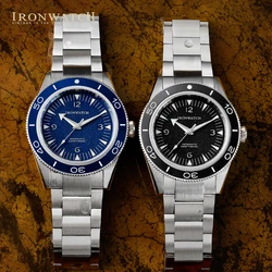 Time NH35,  Men's Watch Automatic 20Bar Waterproof Luminous Sapphire Sandwich Dial Business Casual Vintage Style Blue DiveWatch