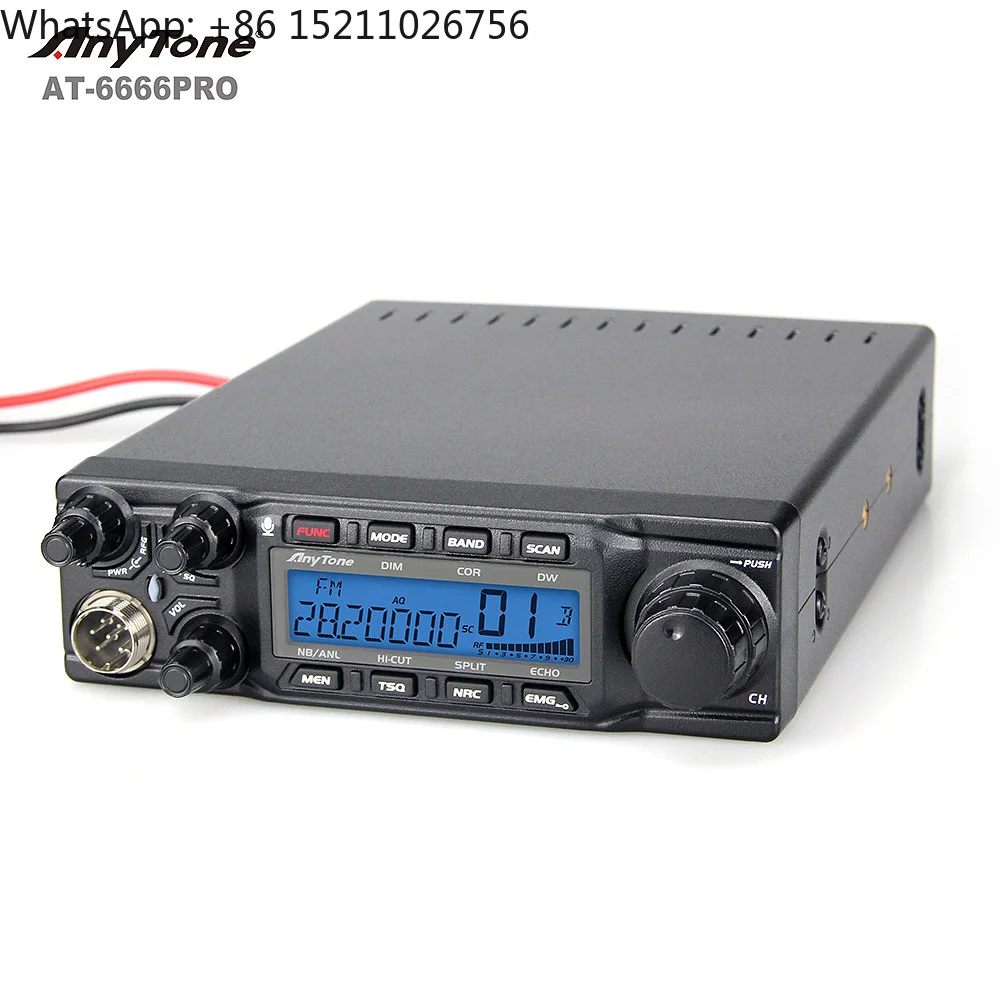 AM/FM/SSB Radio CB 25.615-30.105MHz Long Range Walkie-Talkie 10 Meter Ham Radio Vehicle-Mounted 80W Output IPX5