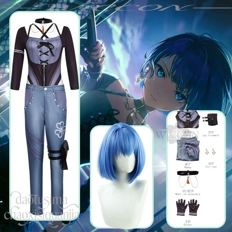 

Anime Game Project Sekai Rise And Strive New Event Anti You Costume Cosplay Kiritani Haruka Long Tshirt Idol Suit Pants Wigs Cos