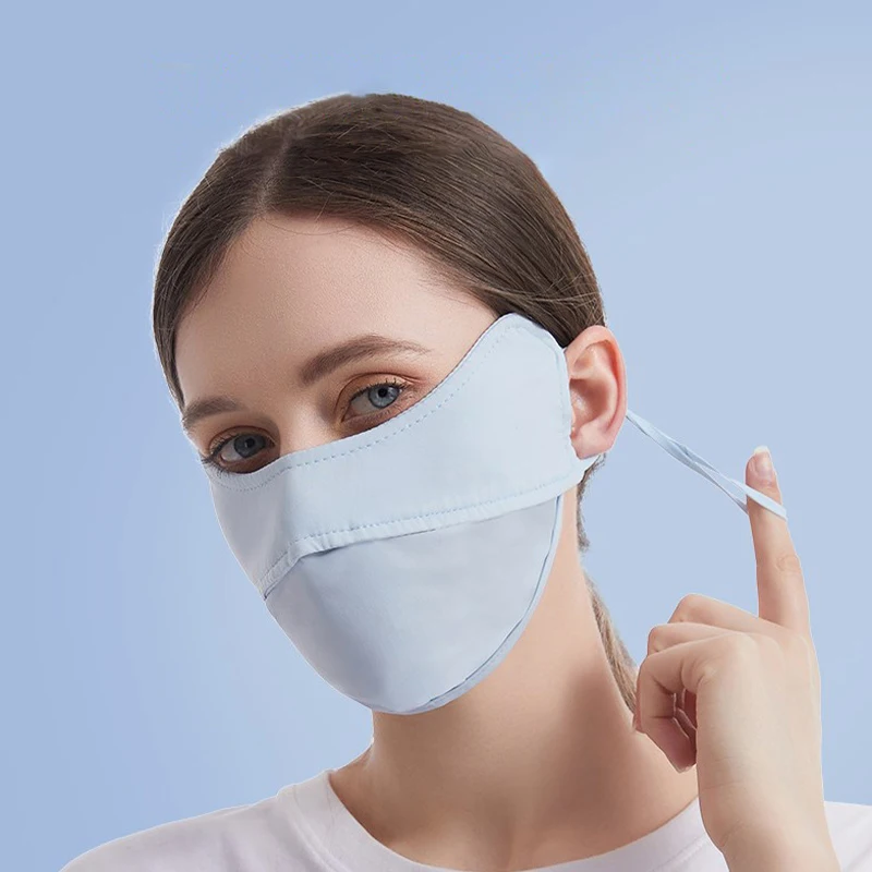 Nuova maschera di seta di ghiaccio parasole protezione per gli occhi maschera per la protezione solare maschera di protezione UV estiva maschera per parasole da equitazione copertura mezza faccia da donna