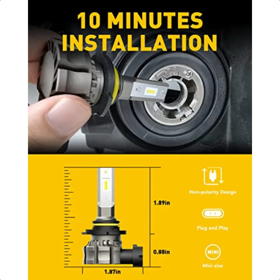 9145 bombillas LED antiniebla 6000LM 6500K luz blanca fría 300% brillo H10 9140 9045 9040 luces antiniebla LED CSP Chips LED reemplazo DRL