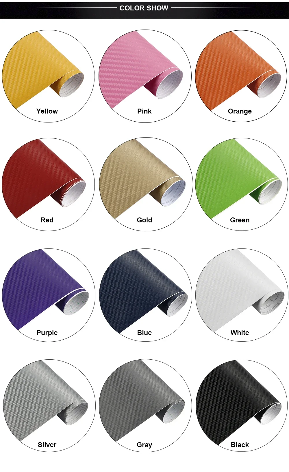 3D Carbon Fiber Auto Vinyl Wrapping Film Auto Motorrad Dekorative Aufkleber Wrapping Abdeckung Film Aufkleber Auto Zubehör – Detail 16