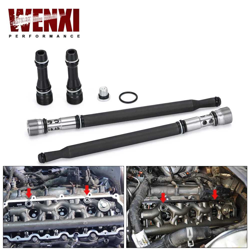 

Oil Stand Pipe Dummy Plug Kit Fuel Supply Tube 6E7Z-9A332-A/B W302908 For 04-10 Ford F250 V8 6.0L Powerstroke Diesel