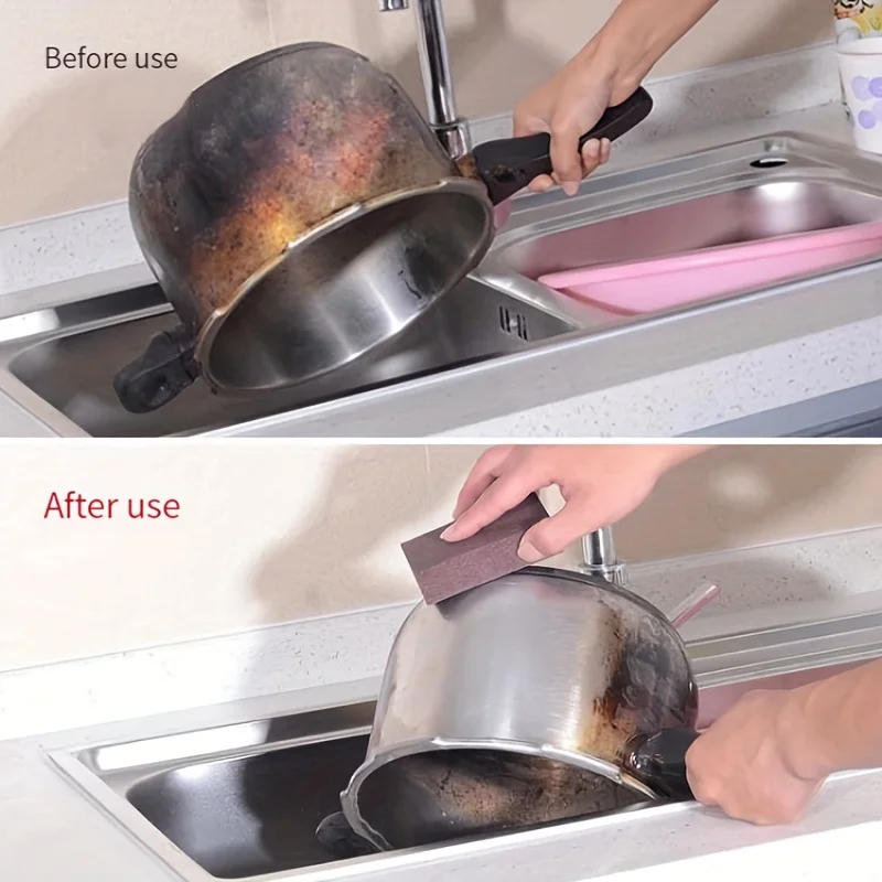 1/3/6/9pcs, Emery Magic Wipe, Pot Bottom Cleaning Descaling Sponge, Pot Sponge Brush, Iron Rust Removal Sponge, Dishwashing