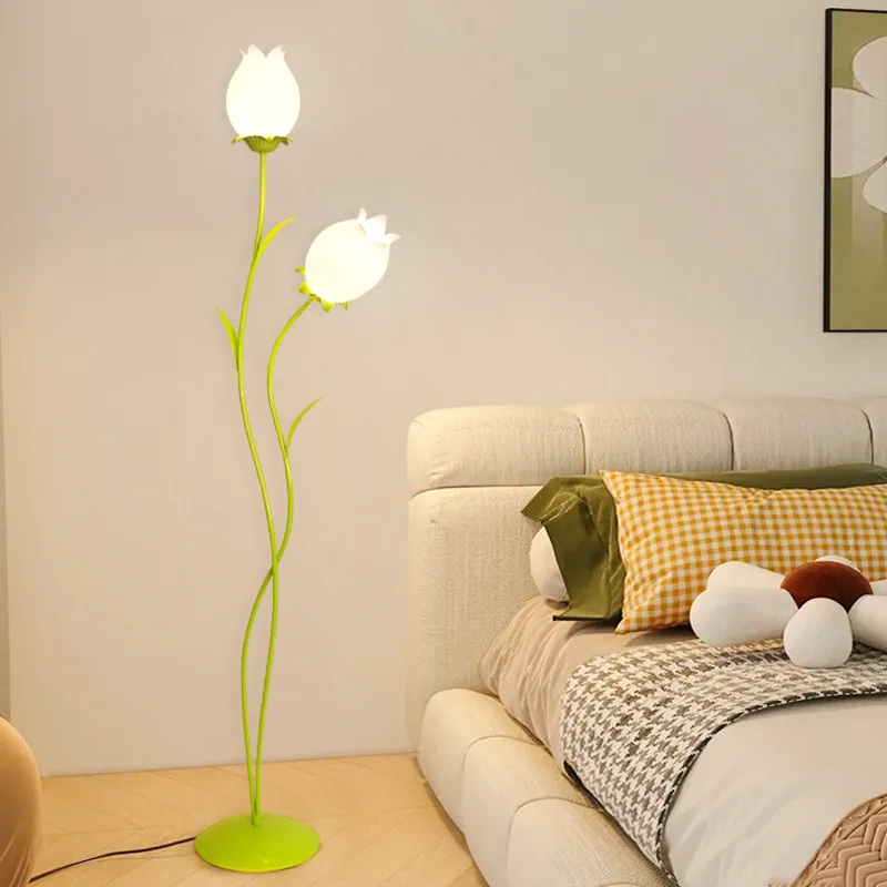 

Magnolia Flower Led Floor Lamps for Living Room Sofa Beside Bedroom Bedside Flower Ambiance Lamp Decorative Vertical Lights