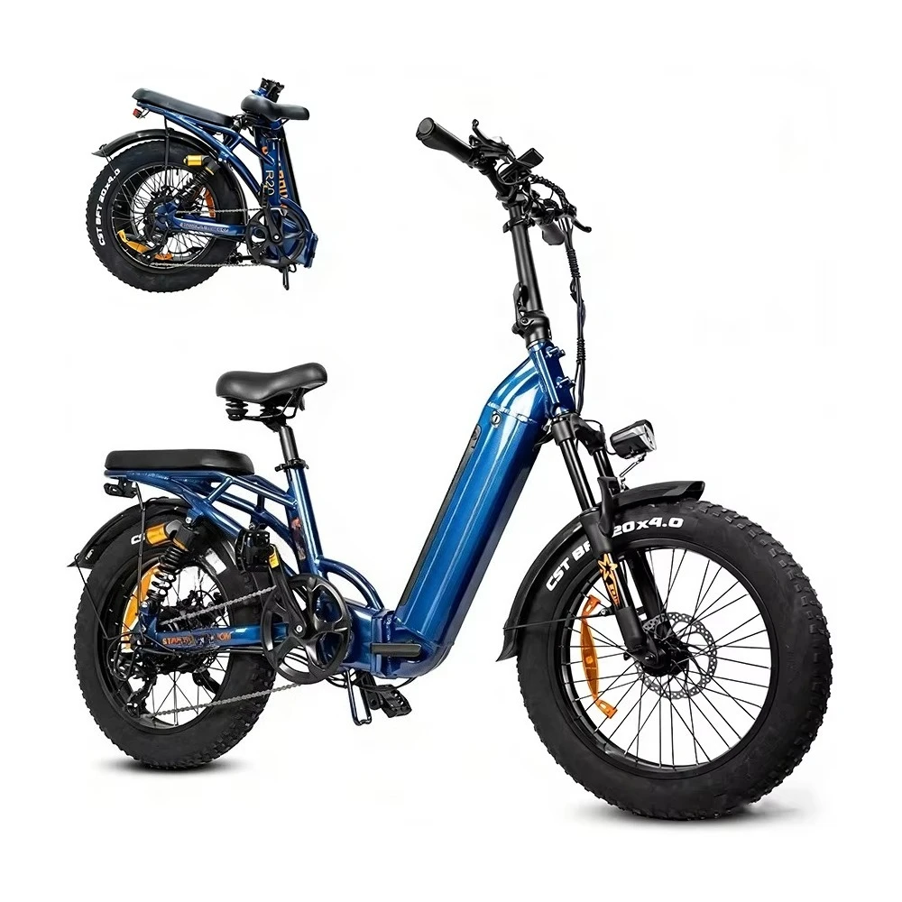 E Bike for Adults Electric Bicycles Max 40KM Folding Ebike with 500W Motor 20 Inch Fat Tire City Electric Bicycle Ebike