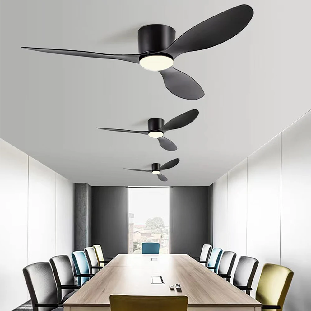 Modern Ceiling Fan with LED Light DC Motor Large Air Volume Remote Control 3 Color 6 Speed For Kitchen Bedroom Dining Room Patio