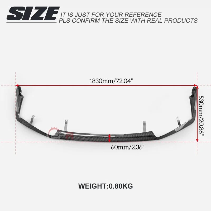 

Wisdom Workshop Compatible with Honda Two-Door Civic FK7 Carbon Fiber Modification Parts Mugen Unlimited Lip Front Spoiler