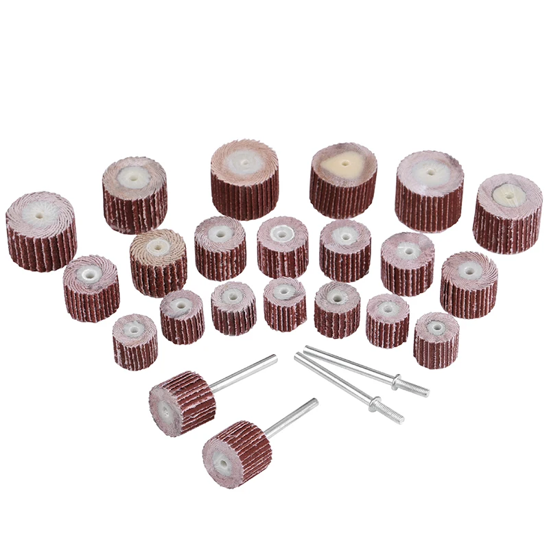1 Set Sanding Flap Sandpaper Gauze Wheel 80~600 Grit Metal Polishing Rust Removal Chiba Wheel Electric Grinding Head 3mm Shank