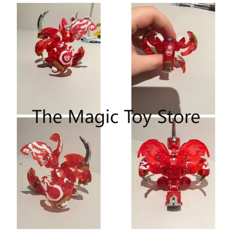 Original Bakugan Bakutech Silver Horn Red Translucent Rise Dragaon Figure Model Collectible Toy Rare Variant