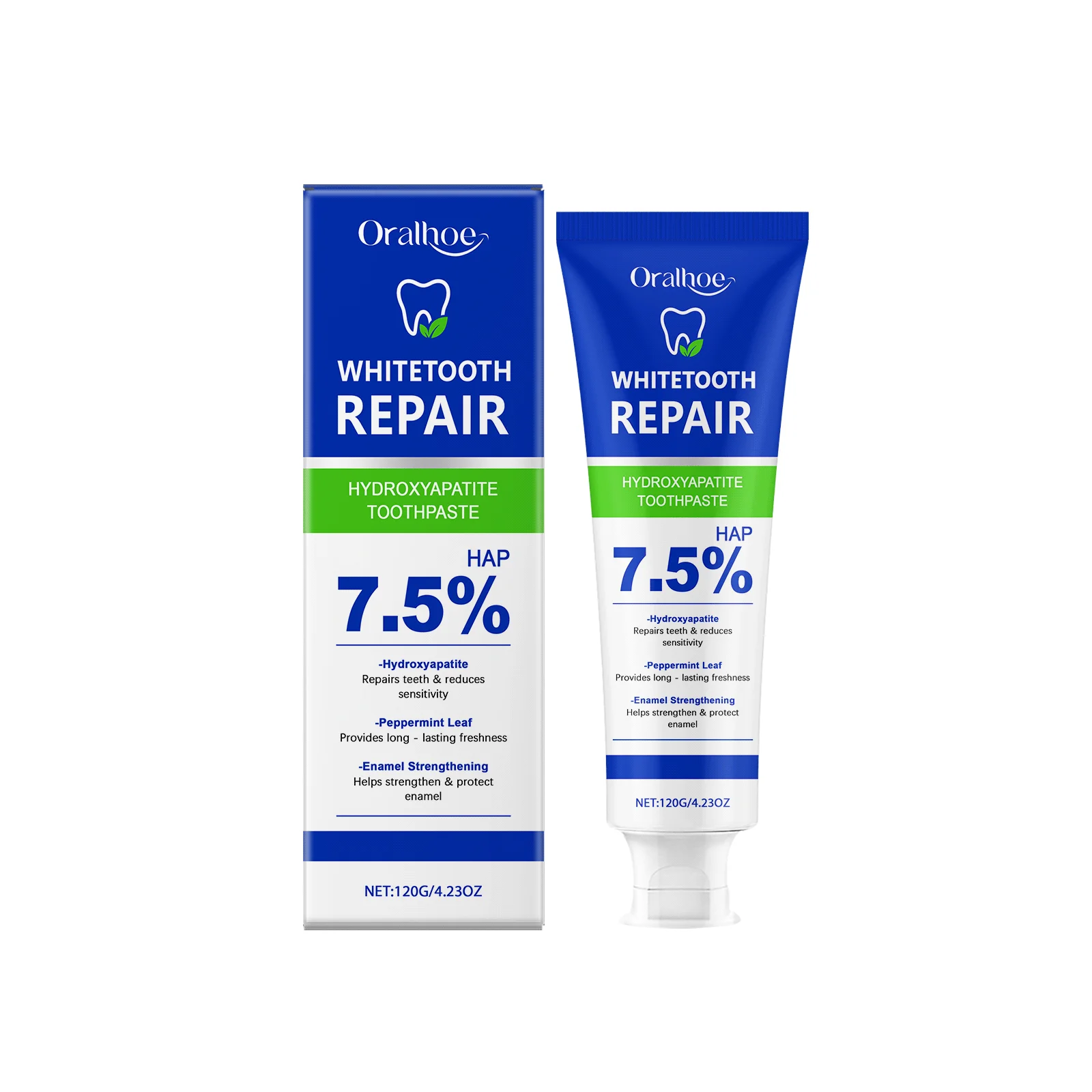 120g Hydroxyapatite Mint Toothpaste Breath Refreshing Brighten Tooth Plaque Stain Removal Gum Repair Teeth Whiten Toothpaste