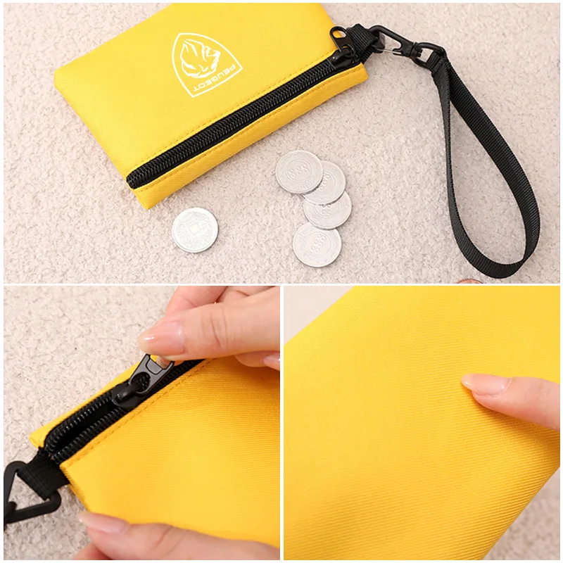 قماش محفظة نسائية للعملات المعدنية سستة المال جيب الصلبة باليد حقيبة مفاتيح بطاقة المحفظة لبيجو 508 407 2008 5008 307 308 3008 206207 #3
