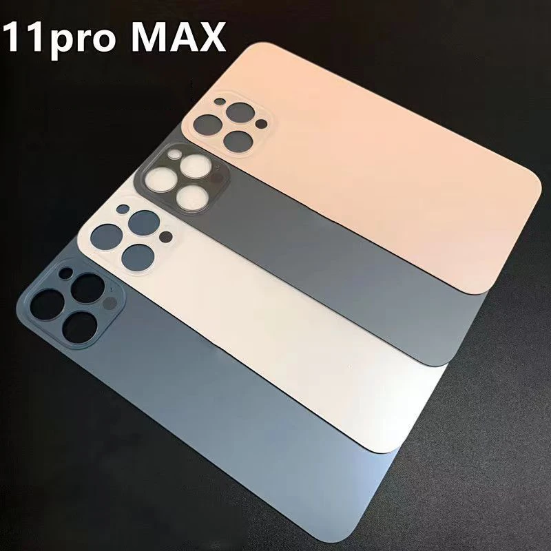 For iPhone 11Pro 11Promax Back Cover Glass+3M Glue Fast Replacement High Quality Housing Battery Cover Big Hole Rear Glass 11PRO