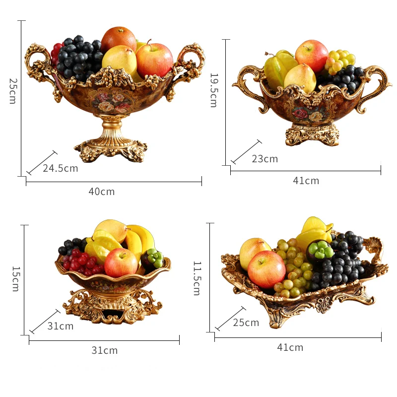 Imagem -04 - Resina Adornamentos de Placa de Frutas Modernos Ornamentos Home Supplies Desktop Mobiliário Artesanato Estatueta de Mesa de Hotel Decoração de Luxo High-end