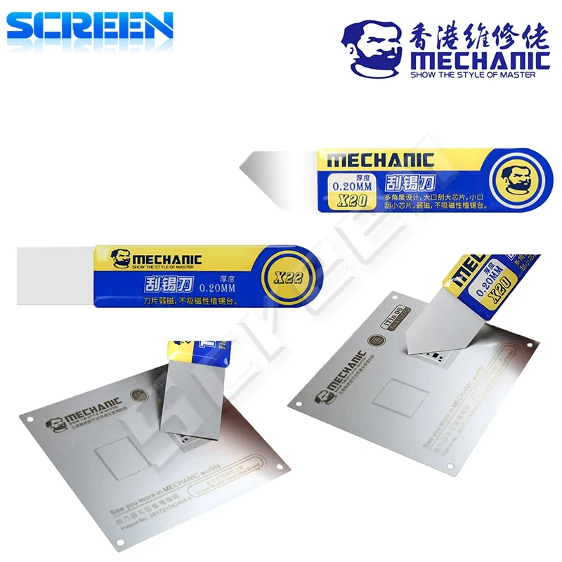 Mechaniker x22 x20 hochfeste Löt pasten schaber verz innung für BGA-Schablonen verz innung, geeignet für Reparatur werkzeuge für Mobiltelefone