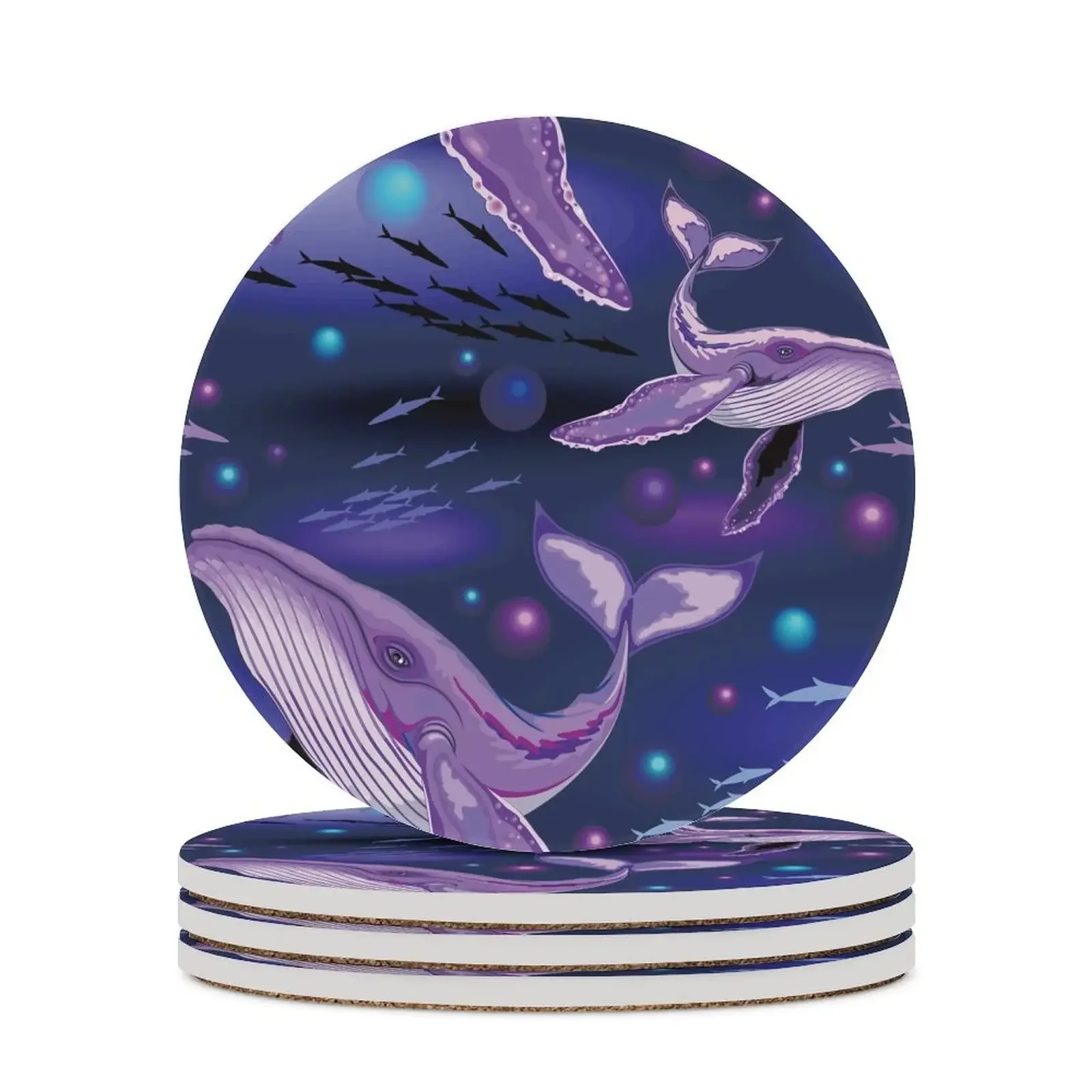 

Purple Whale Ceramic Creative Liquid Cup Coasters for Table Drink Coasters Set 1 Pcs Coffee Home Farmhouse Living Room Bar Decor