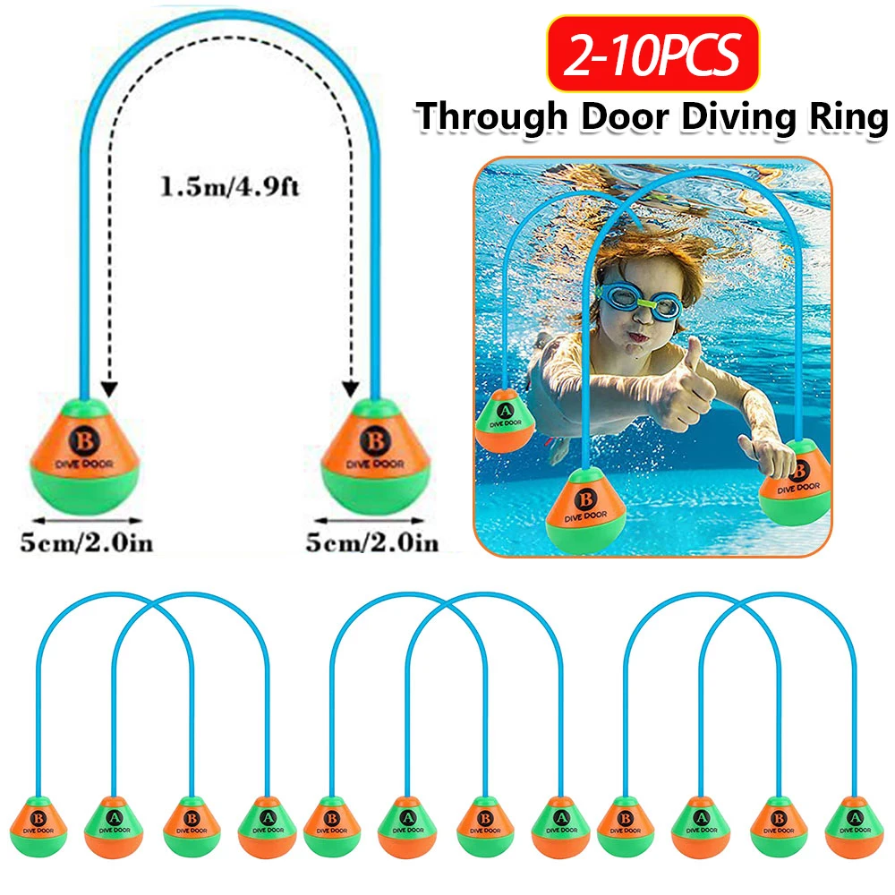 2pcs/set Swimming Game Aids Dive Door Funny Underwater Swimming  Reusable Diving Training Crossing Rope Door Pool Water
