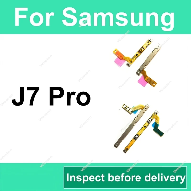 Cabo Flex de Volume e Energia para Samsung Galaxy J7 Pro 2017 J730, Cabo Flex de Controle de Energia Liga/Desliga, Peças de Reparo para Botão de Áudio