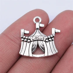 WYSIWYG 5pcs 23x21mm Antique Silver Color Circus Charms Pendant For Jewelry Making DIY Jewelry Findings