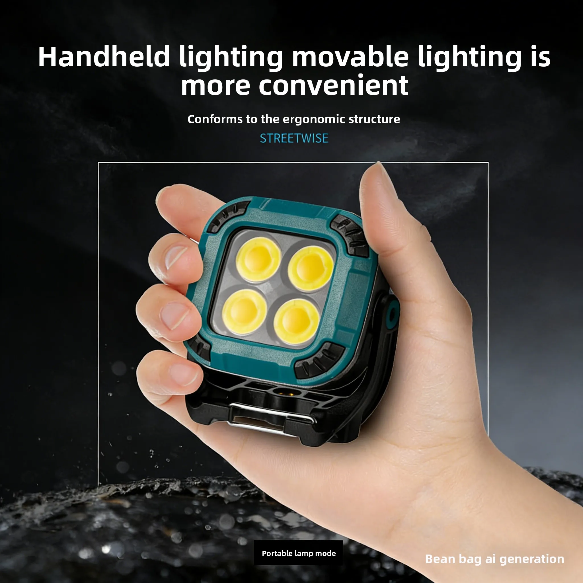 Portable Rechargeable Strong Light LED Lantern - Magnetic Work Lamp for Camping Fishing Emergency