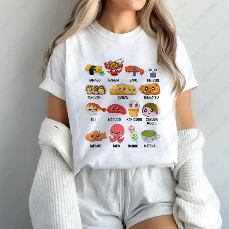 

Funny Japanese Asian Food Fan Tshirt Kawaii Ramen Sushi Japan Lover Gift Unisex T-Shirt High Quality Cotton Breathable men Tees