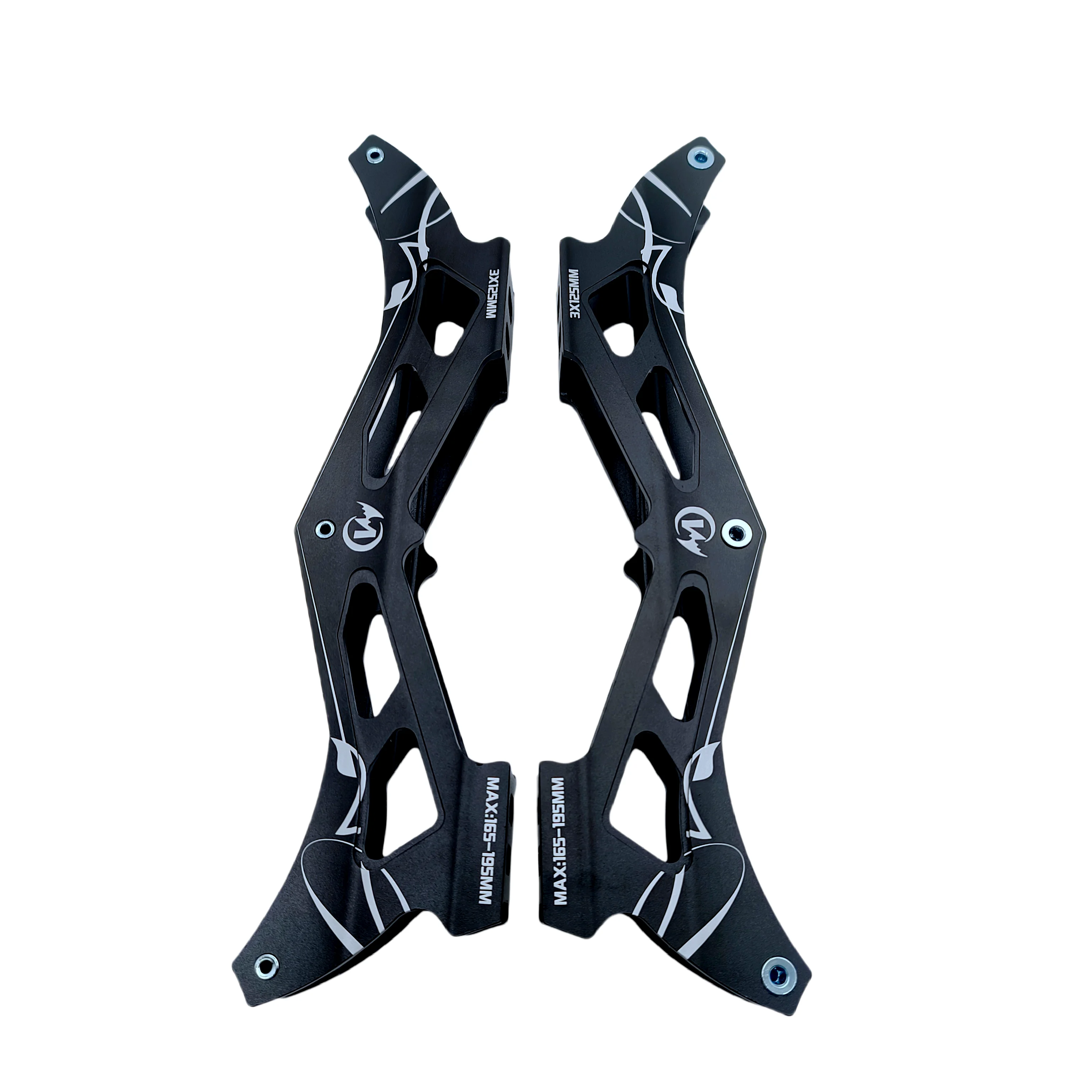 إطار تزلج بإطار السرعة 3 × 125 مم إطار ثلاثي العجلات مادة سبائك AL سوداء زوج واحد/وحدة