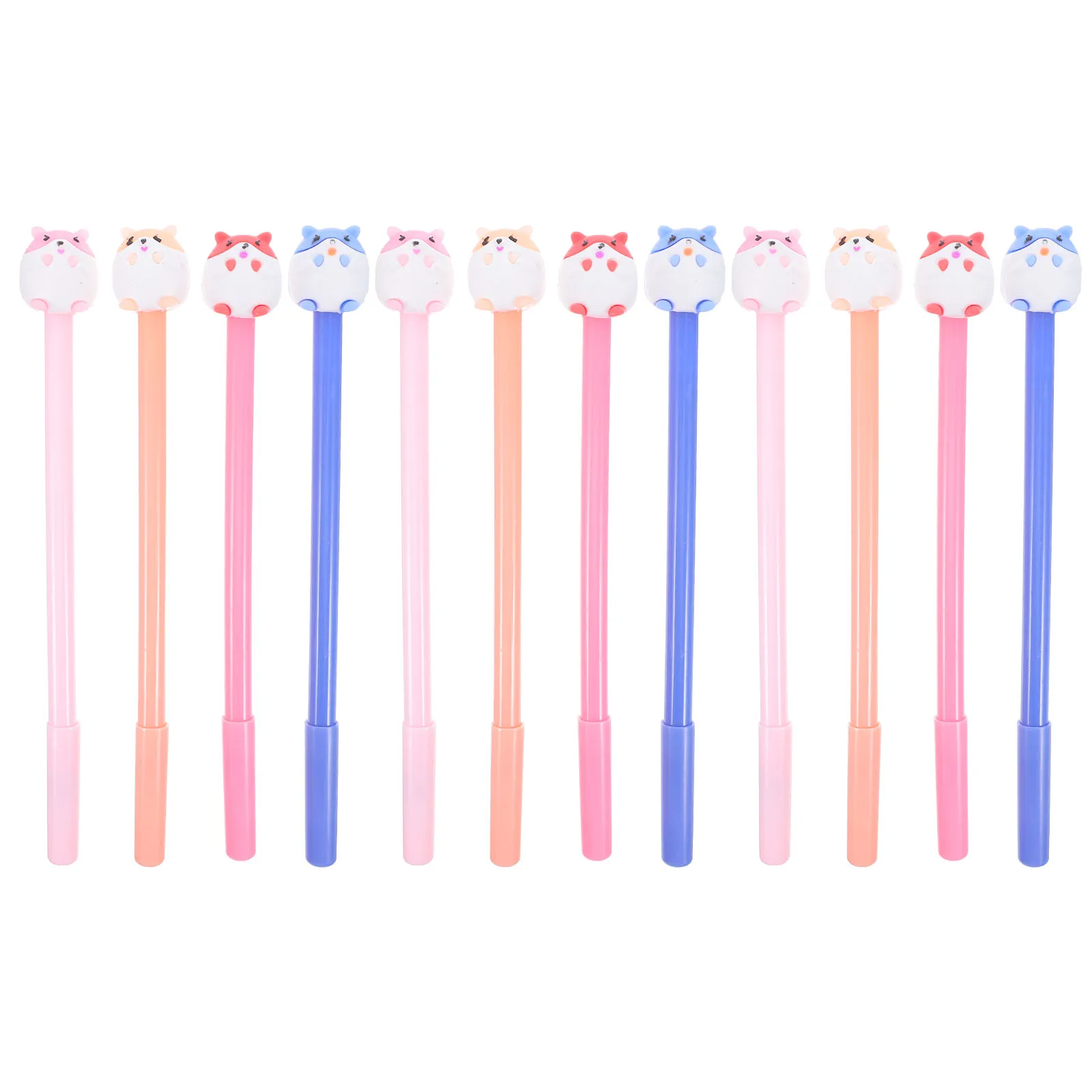 12 Pcs Creative Neutral Pen Fun Gel Pens Cute Cartoon Fashion Animal Ballpoint Silicone Head Kawaii Stationery Student