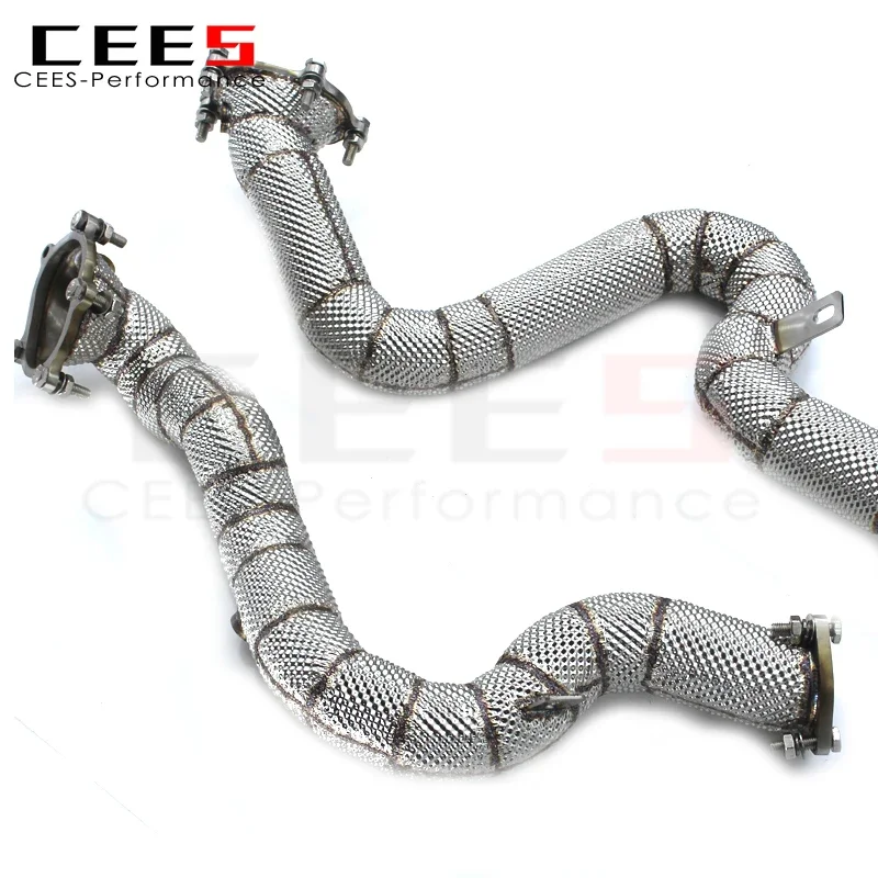 CEES Downpipe for AUDI RS6 4.0T 2013-2018 Tuning Performance No Cat Catless Downpipe Exhaust Downpipe Exhaust Pipe