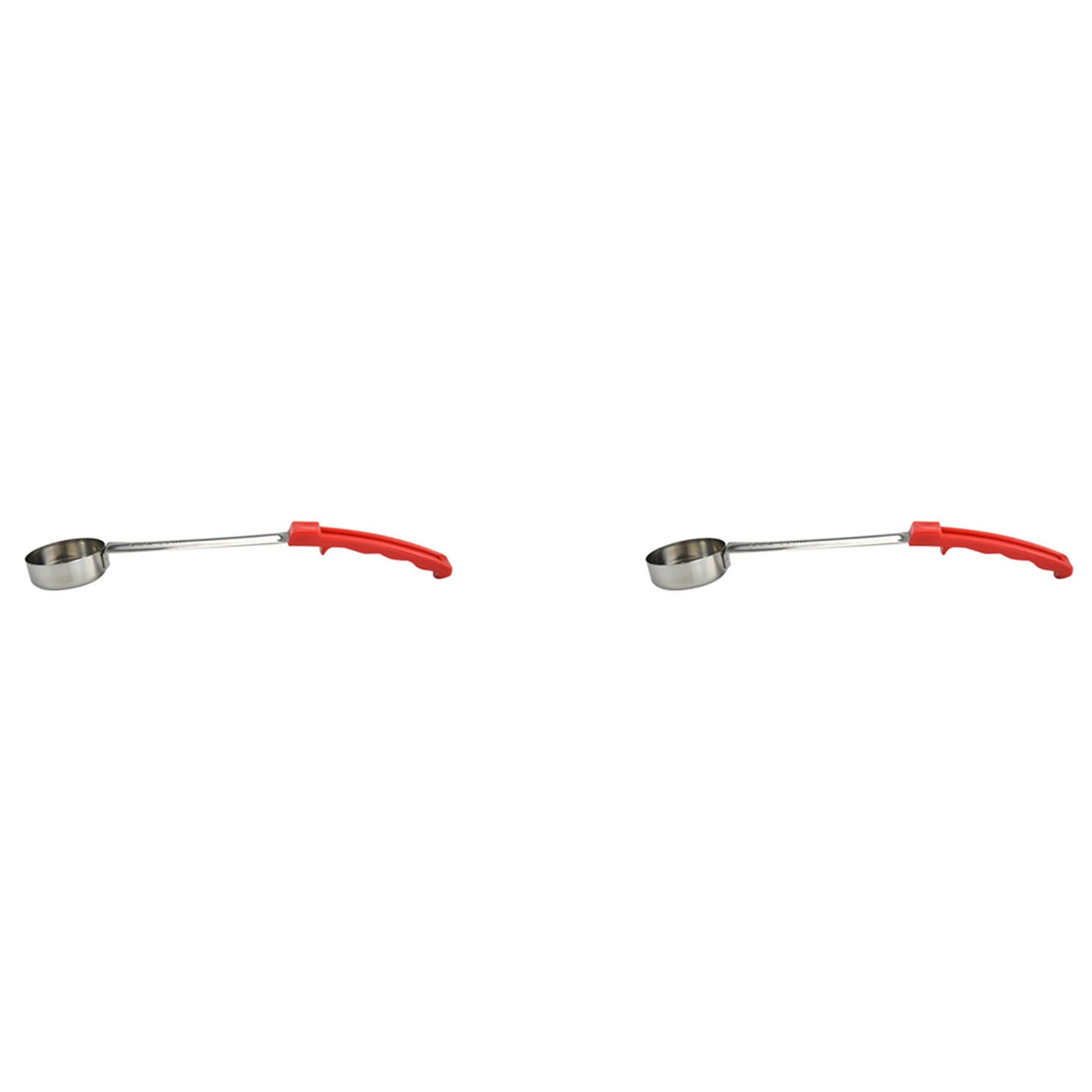 TFORU-2X Pizza Spread Sauce Ladle Rubber Handle Flat Bottom Kitchen Cooking Spoon Stainless Steel 2 Oz