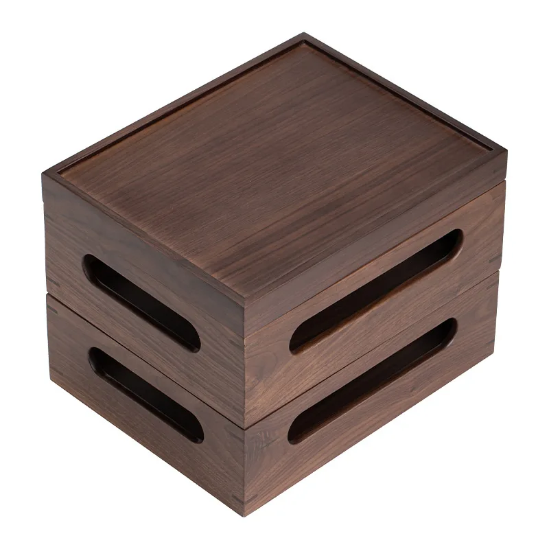 

Walnut multi-layer exquisite storage rack office tea set storage cabinet rack kung fu tea set accessories