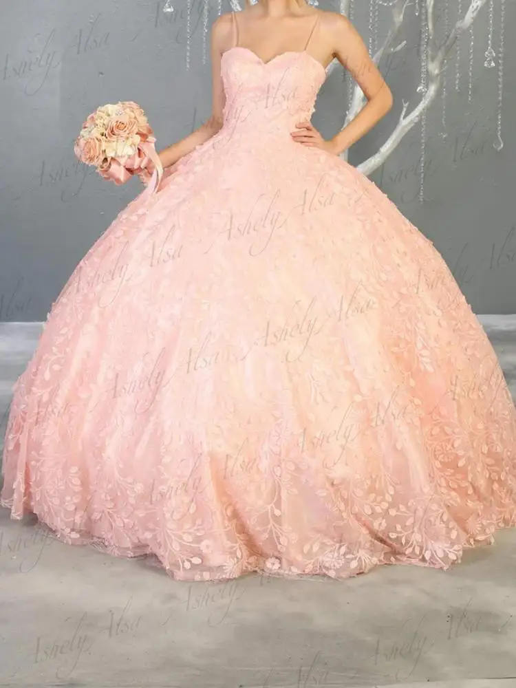 Robe de princesse en dentelle à bretelles spaghetti pour filles, robe de Rh, robe de fête d'anniversaire, 15 ans, 16