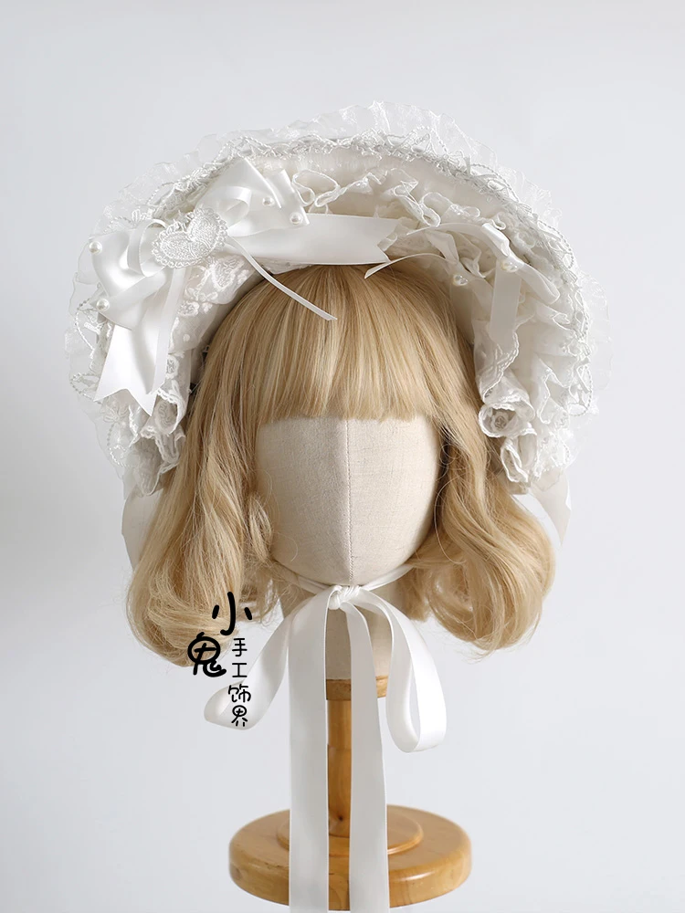 

Zhaohe Doll White Ancient Morning Style Lolita Headband Wave Knight Headdress