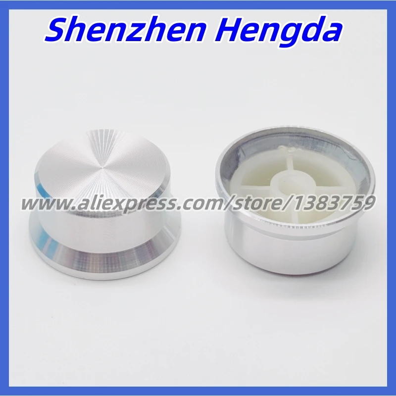 1Pcs Aluminum Alloy Switch Caps Roatry Encoder Potentiometer Knob 30*15mm D Shaft Type Silver