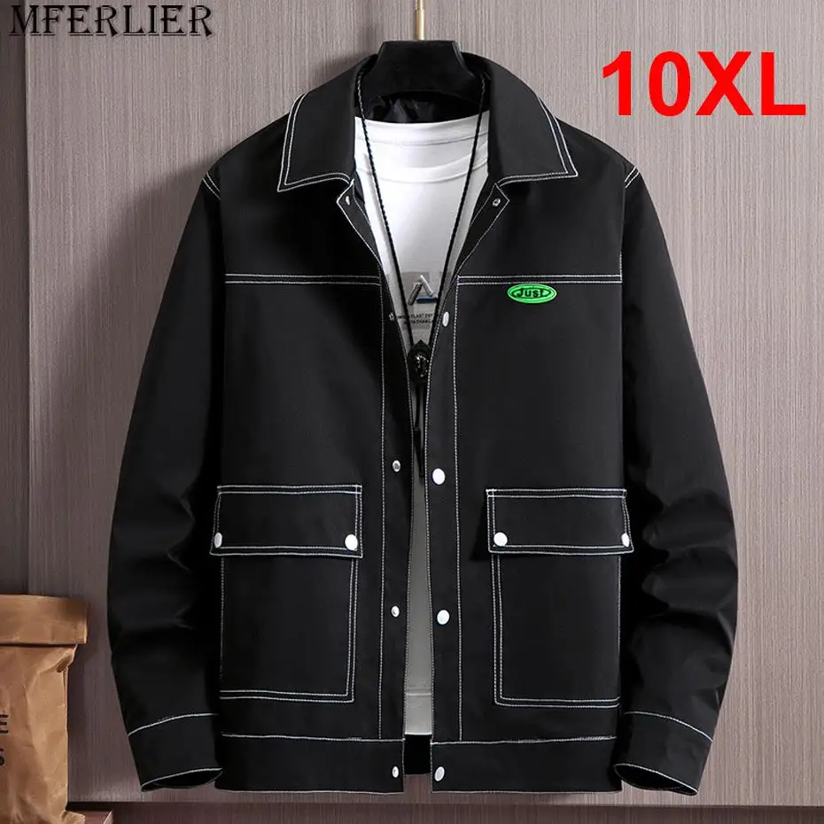 

10XL Plus Size Jacket Men Big Size Coat Autumn Spring Jackets Coats Line Design Fashion Causal Loose Jacket 8XL 10XL