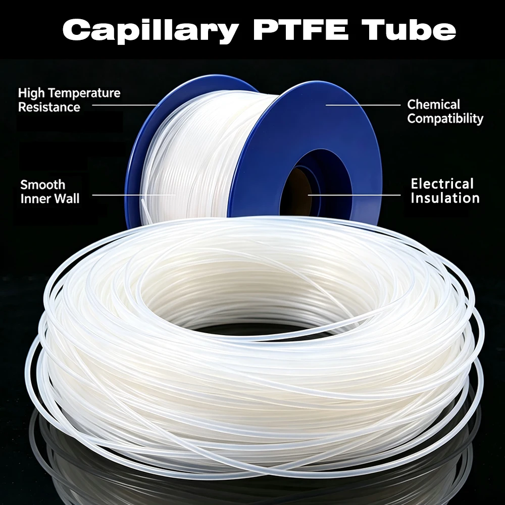 

ID 0.2mm ~ 5mm PTFE tube capillary semi transparent fine hose High-Quality Insulationand thermal of various electronic and comm