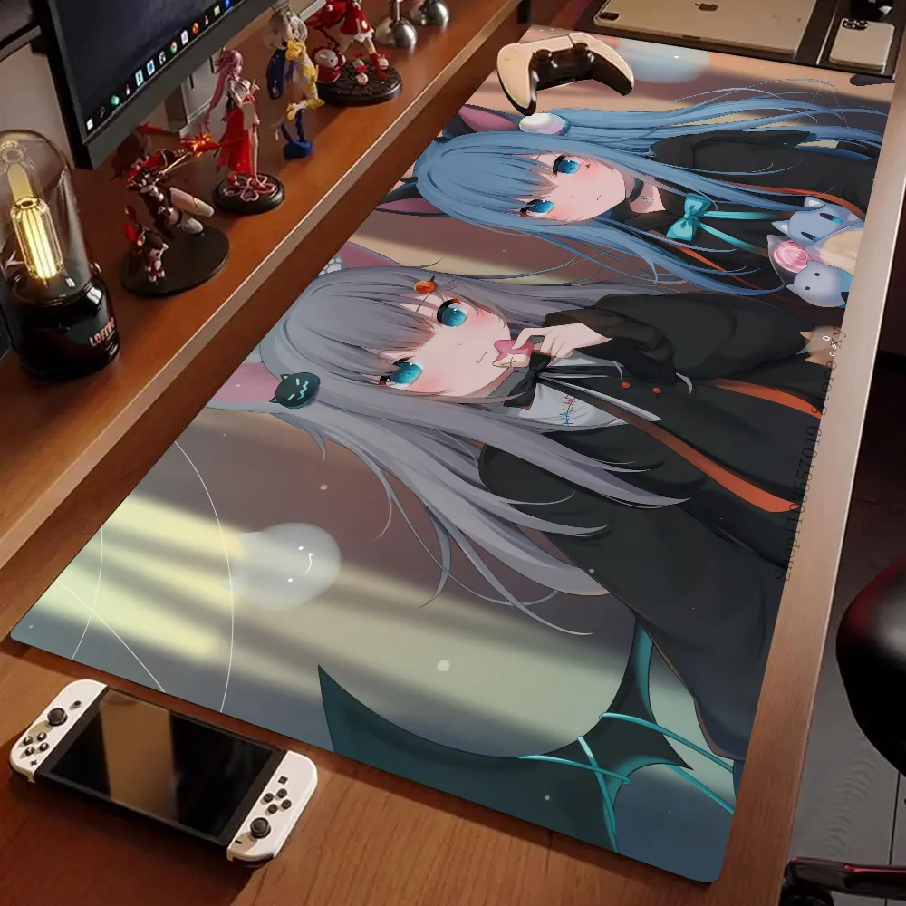 Anime Girl Nekoha Shizuku Mouse Mat Desk Mat With Pad Gaming Accessories Prime Gaming XXL Keyboard Pad Padding Mat