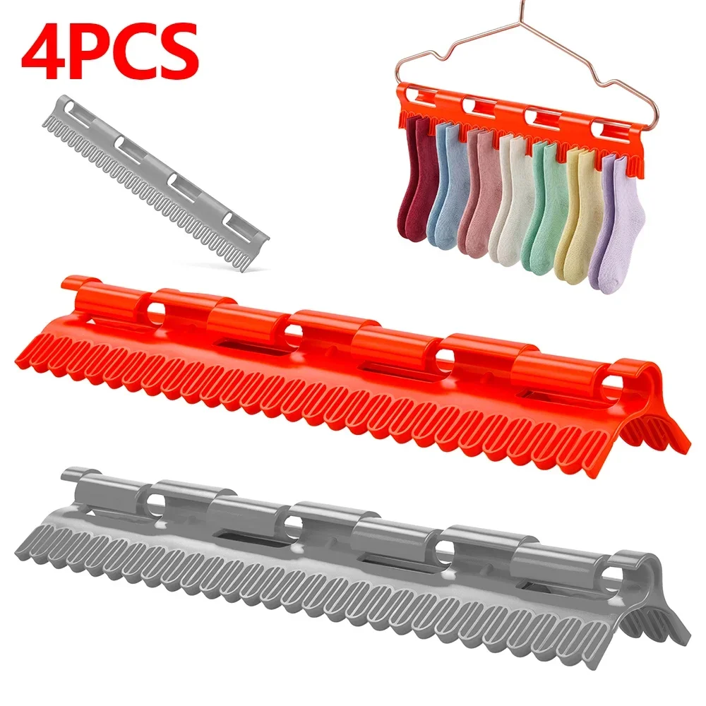 4Pcs Stockings Drying Clip Plastic Laundry Hanger Clip Versatile Clothes Drying Hanger for Hanging Towel Underwear Dishcloth