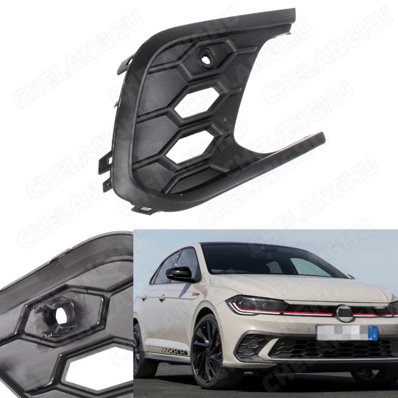 

1Pc Right Side For VW Polo GTI 2021 2022 2023 2024 Front Bumper Fog Light Lamp Grille Cover 2G0853666Q