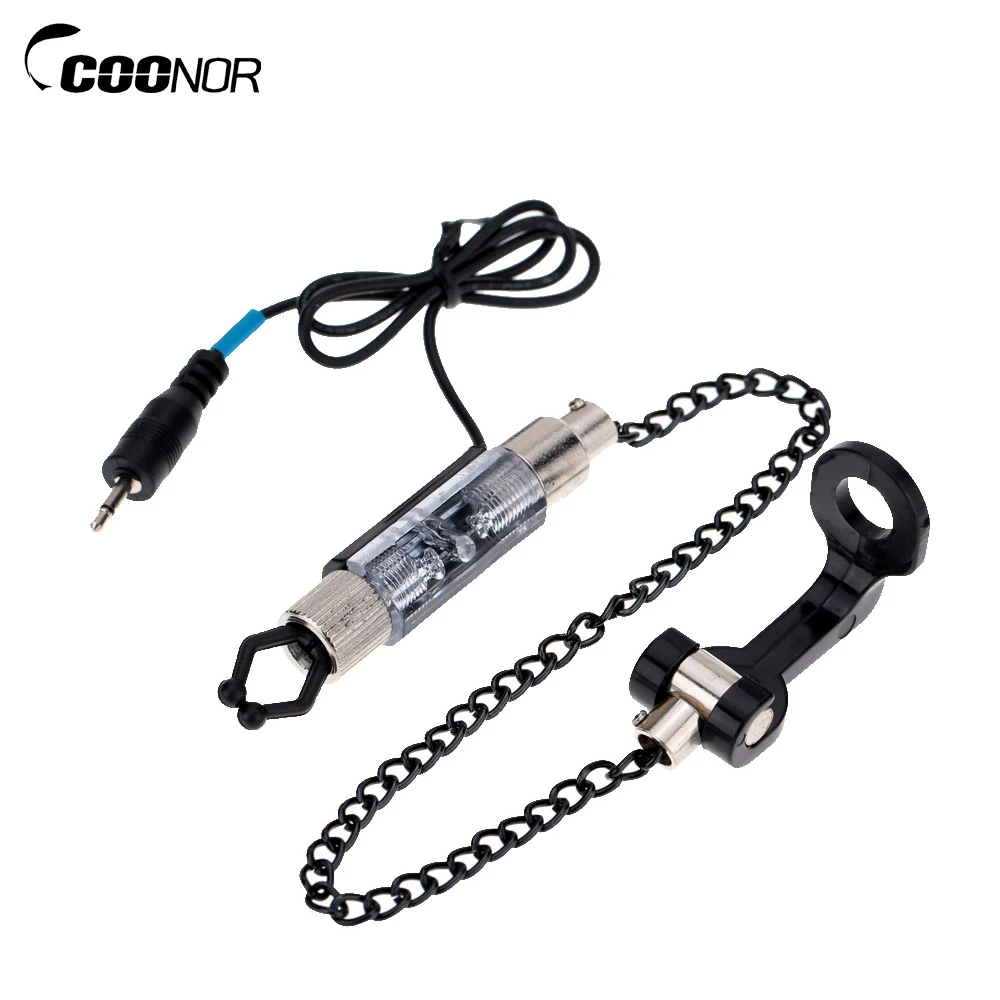 Coonor Iron Fishing Bite Alarm Chain Hanger Swinger LED Illuminated Indicator Carp Fishing Accessories and Equipment 2024 New