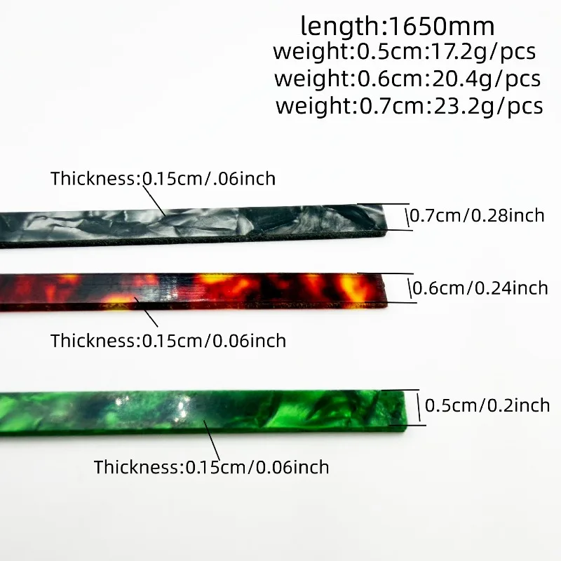1650MM Long  Guitar Side Strip 7mm Wide Celluloid Sound Hole Guitar Edge Decorative Protective Strip 1pc