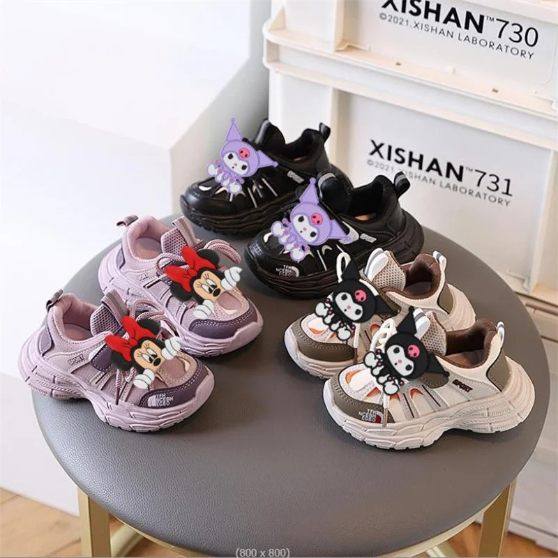 Disney Mickey Minnie Children's Sneakers Boys Girls Soft Sole Non-slip Casual Student Running Shoes Baby Kids School Sports Shoe