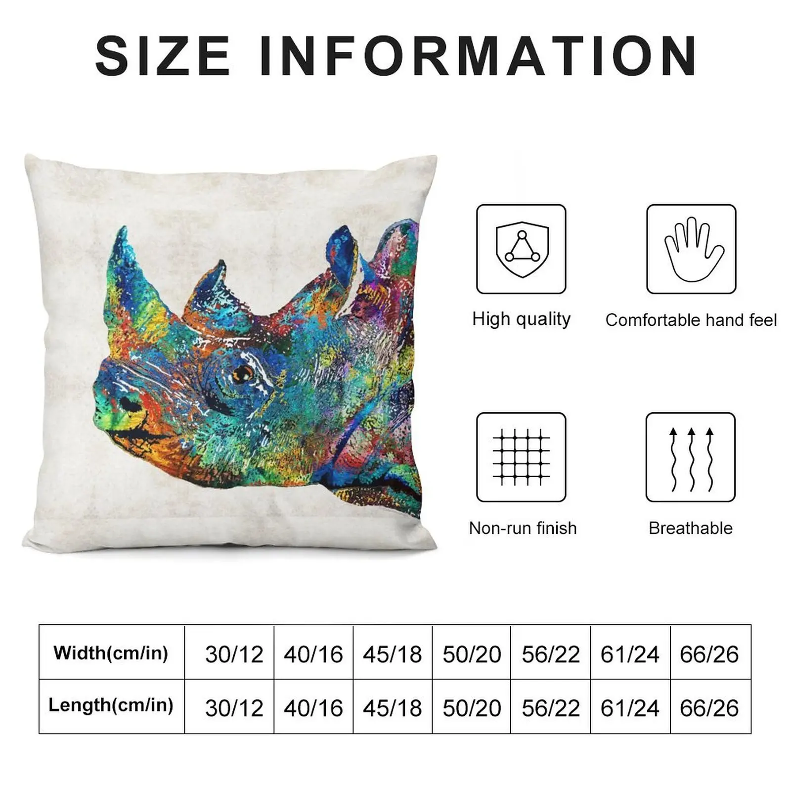 Rhino Rhinoceros Art - Looking Up - By Sharon Cummings Throw Pillow christmas decorations 2025 pillow