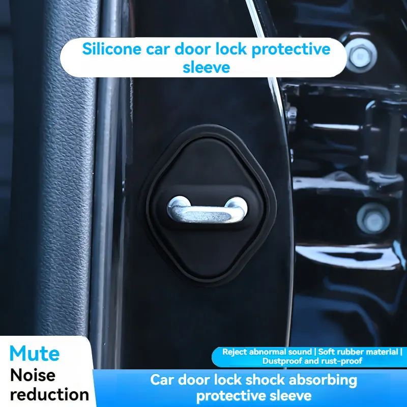 

Car Door Silicone Protective Cover Door Lock Silent Anti-collision Shock-absorbing Buffer with logo For Toyota Car Accessories