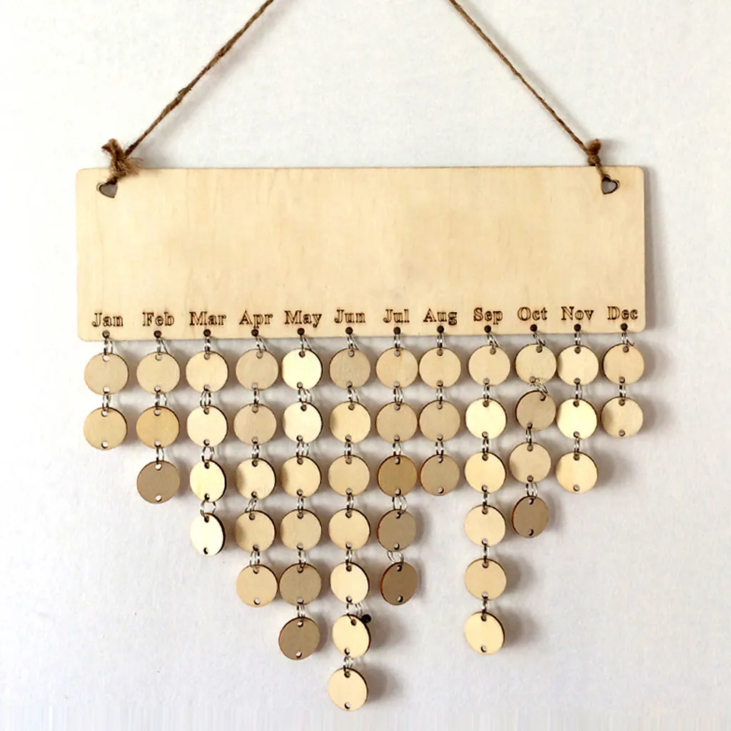 Plaque d'anniversaire en famille, bricolage suspendu en bois, rappel d'anniversaire, calendrier, panneau mural suspendu, Plaque de décoration familiale