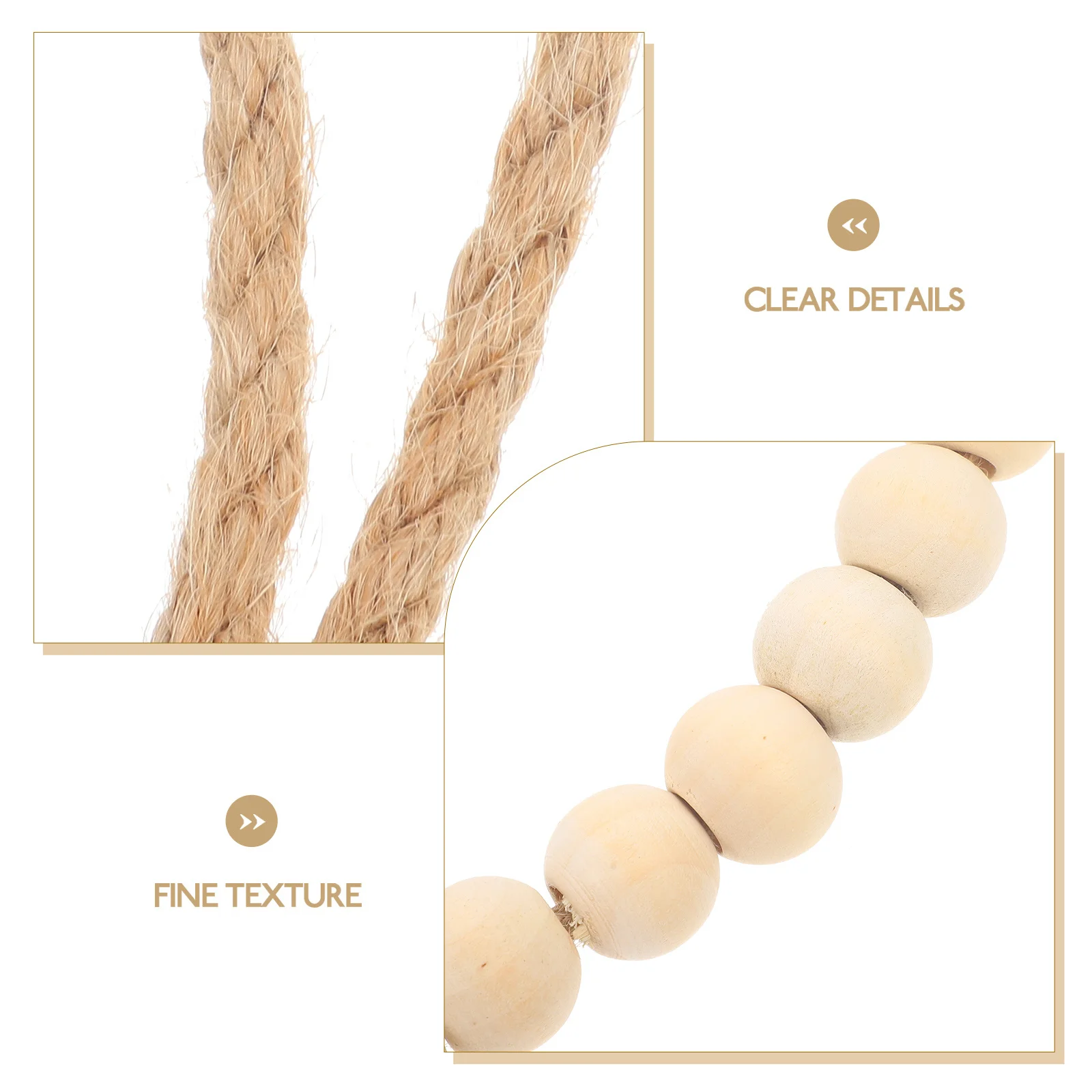 

1Set Wood Bead Towel Ring Bathroom Kitchen Hand Towel Holder Wall Mounted Rustic Organizer Storage Rack Bathroom Hanger