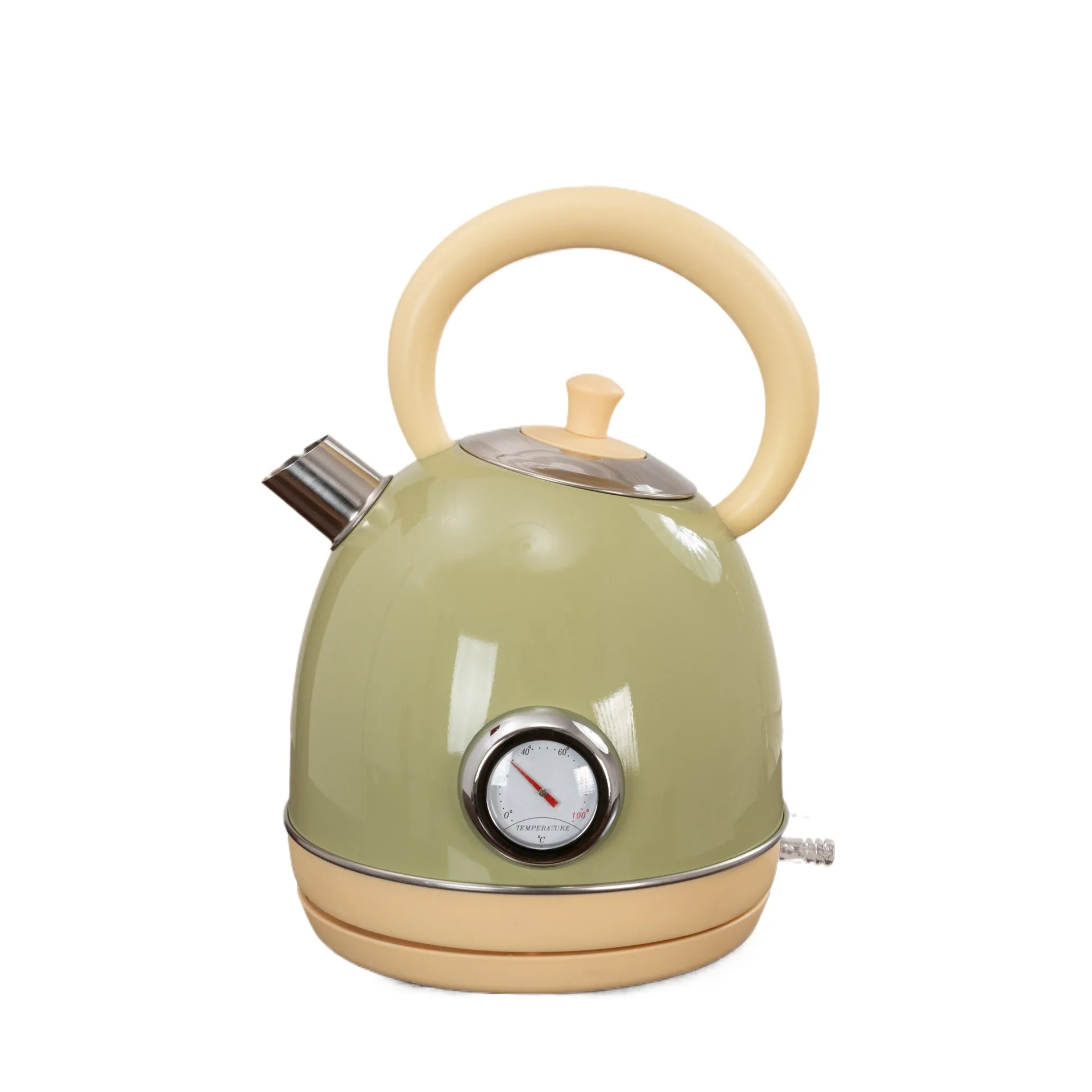 الاتحاد الأوروبي التوصيل/1500 واط غلاية كهربائية الرجعية مع عرض درجة الحرارة ، طبقة واحدة 304 الفولاذ المقاوم للصدأ غلاية الماء الساخن أواني شاي القهوة #1